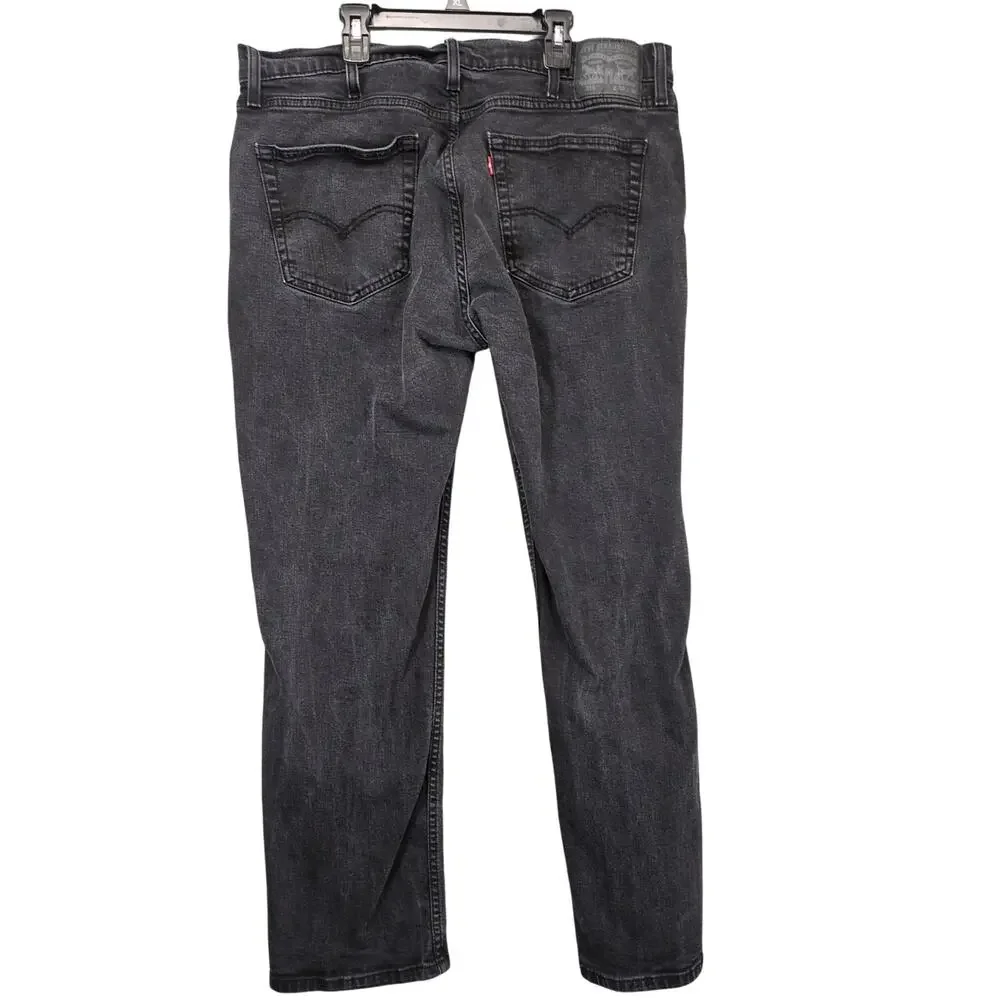 Levi's 514 Men's 38x30 Black Denim Jeans Cotton Stretch Straight Leg Goth Grunge